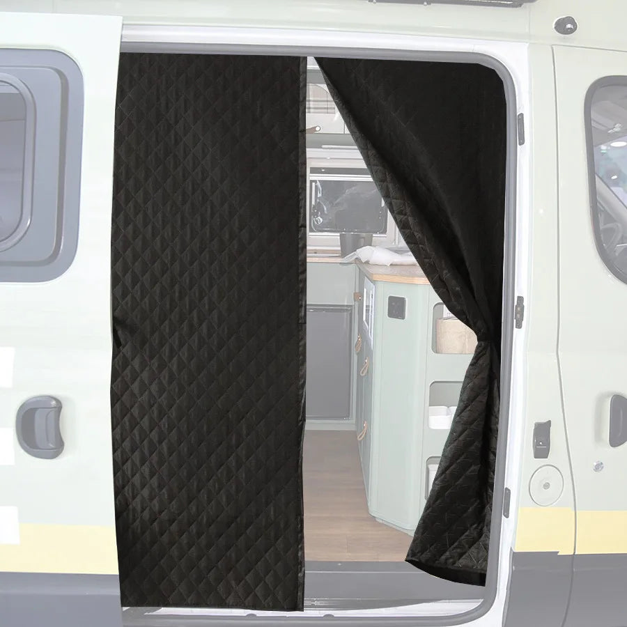 rideau porte véhicule camping car isolation oxford imperméable thermique noir quilted moderne adhésif velcro