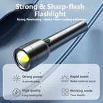 lampe torche rechargeable gris moderne résistante chocs lumière intense mode degradé continue