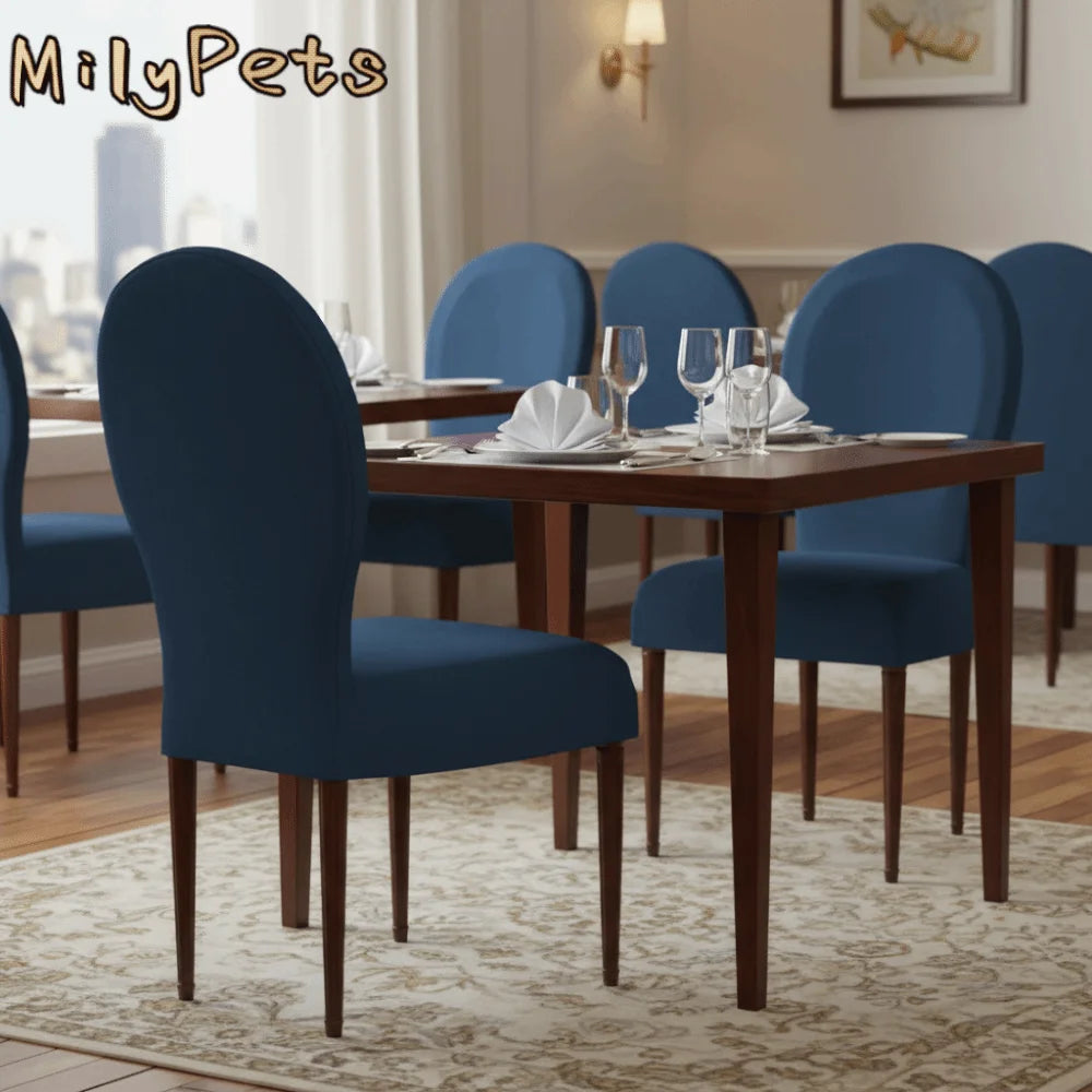 Housse chaise bleu marine blanche adhésive classique extérieur unisexe adulte Polyester Coton