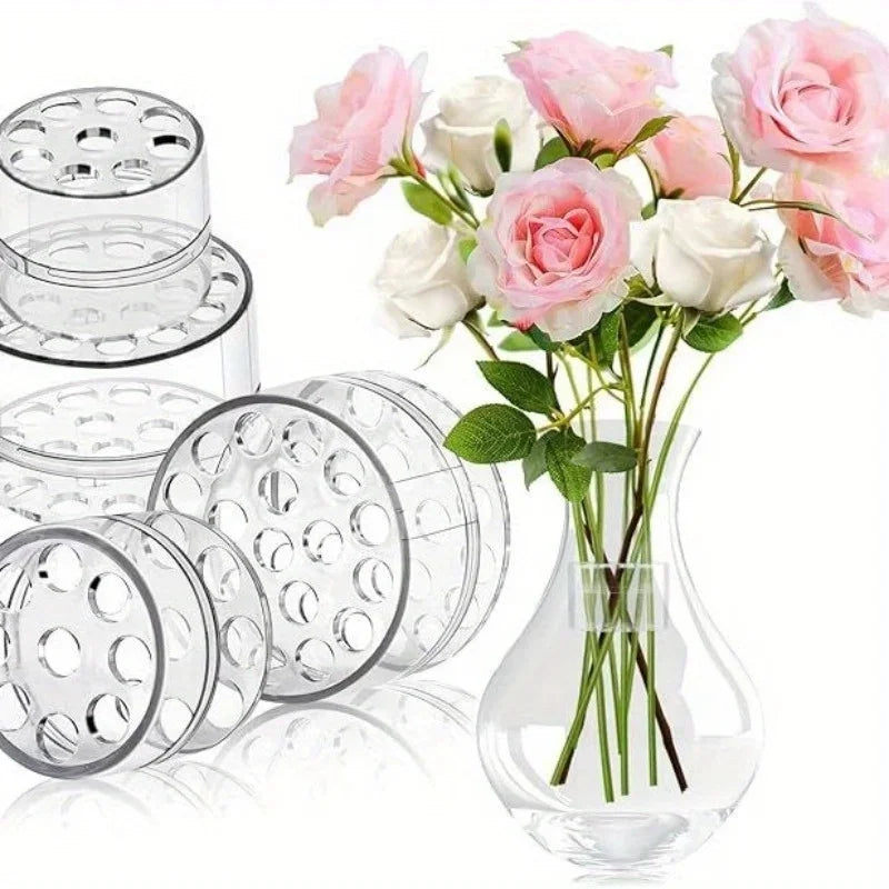 support fleurs transparent moderne perforé adhésif diy 2pcs 4pcs vase