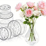 support fleurs transparent moderne perforé adhésif diy 2pcs 4pcs vase