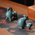 décoration céramique chevaux figurines couleur vert rouge gris minimaliste asiatique nouveau classique post moderne