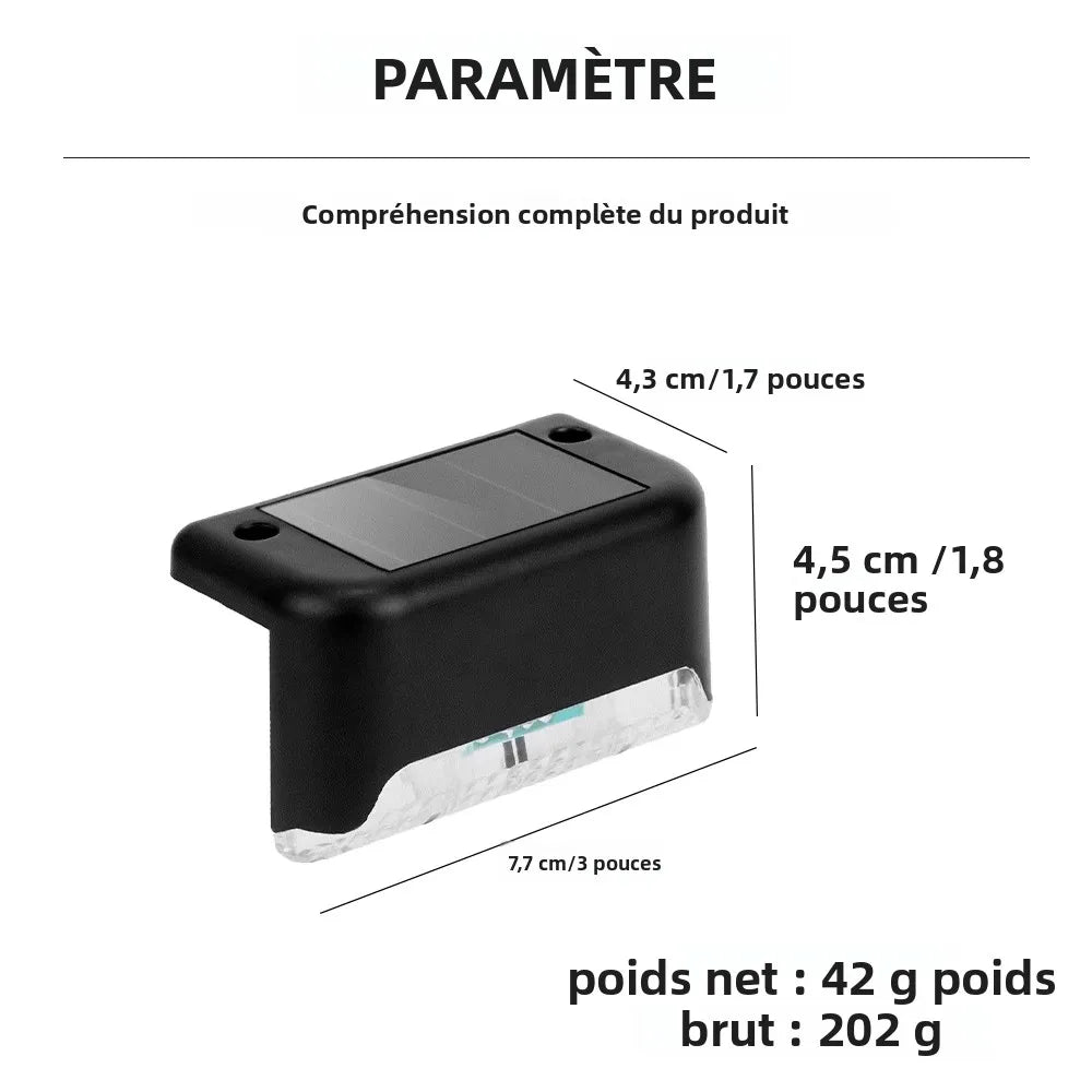 lumière solaire extérieure noire ip65 moderne pièces éclairage marche led minimaliste