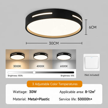 lampe moderne télécommande led noir blanc minimaliste fixations vis