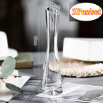 vases modernes transparents simples maison mariage 3pcs grande moyenne petite