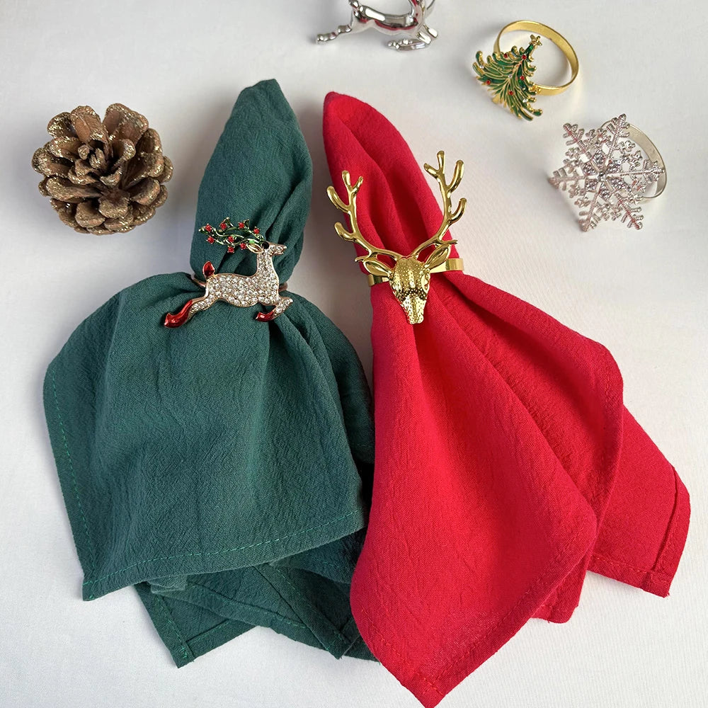 lot serviettes coton texture lin broderie rustique broches ruban jute