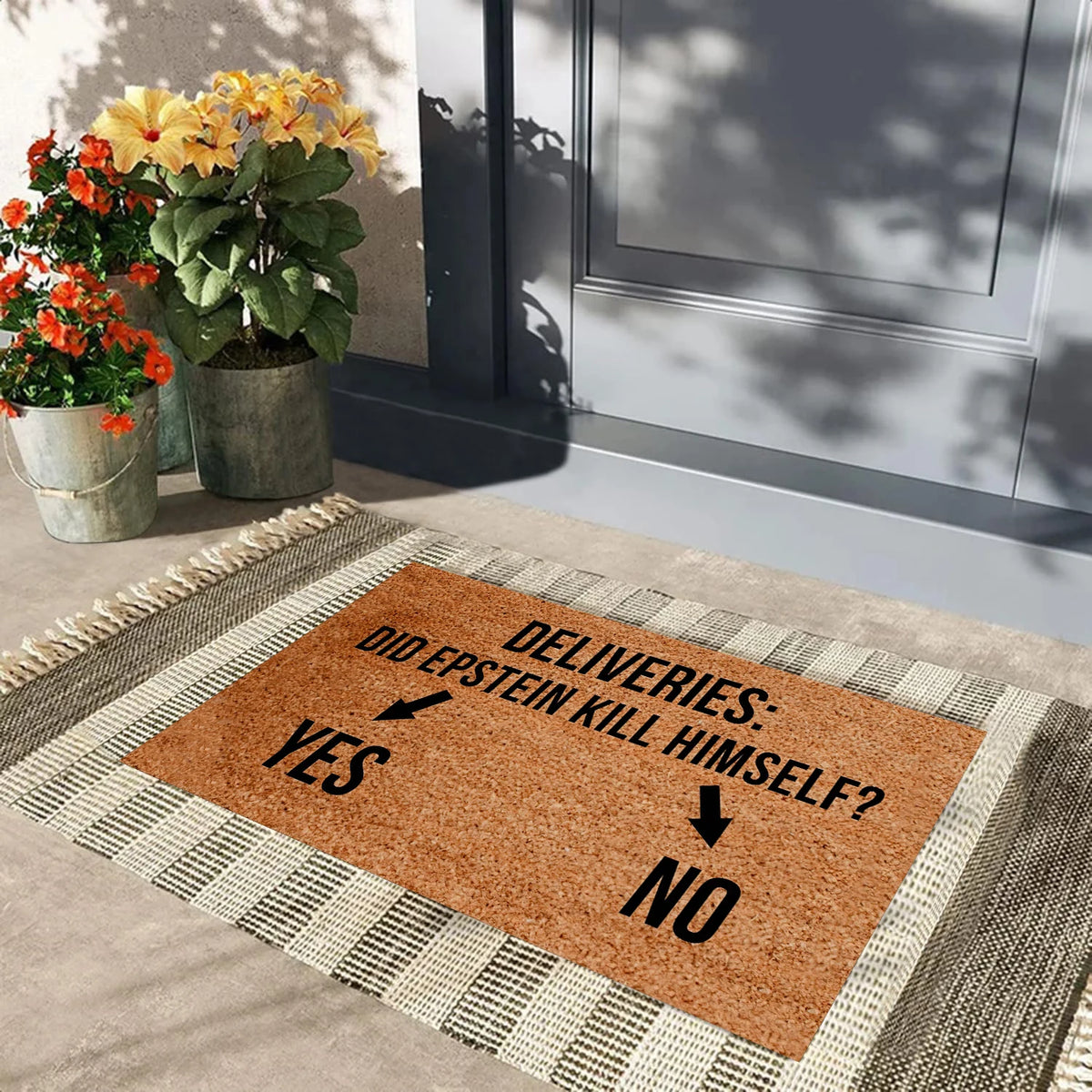 tapis antidérapant caoutchouc humoristique bienvenue marron noir lettres bain extérieur porte