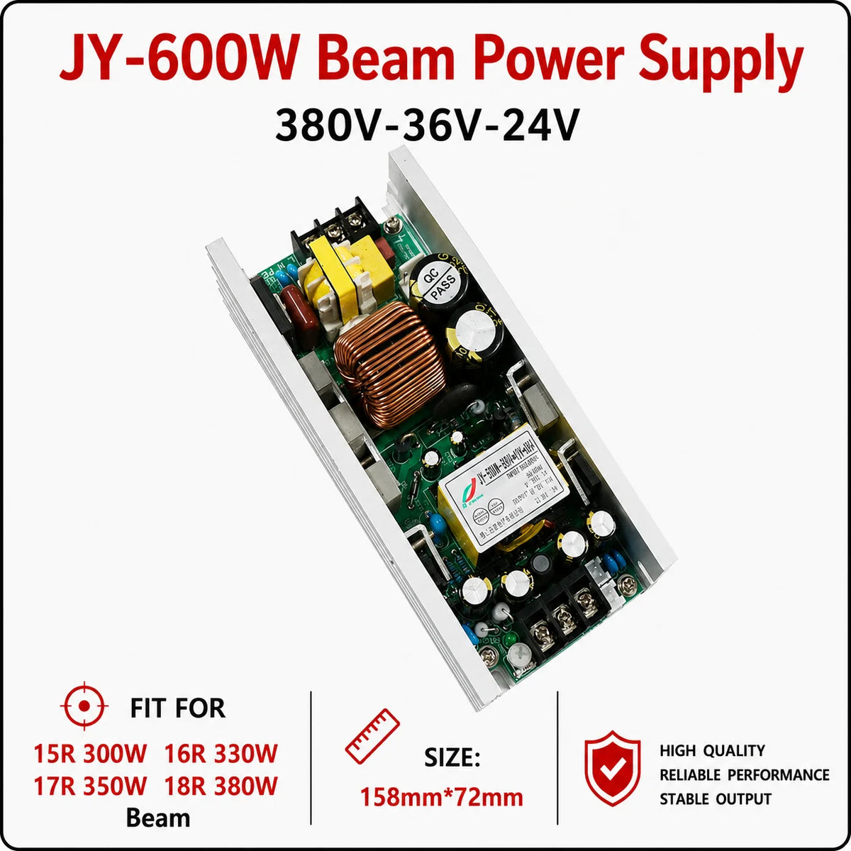 alimentation électrique projecteur laser blanc vert jaune condensateurs bobines connecteurs 230W 380W 24V 12V