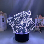 lampe led 3d personnage animé bleu blanc rouge base noire moderne contour linéaire