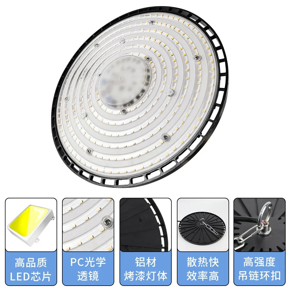 lampe led industrielle 200w noir moderne certification vde ul rohs ccc cqc