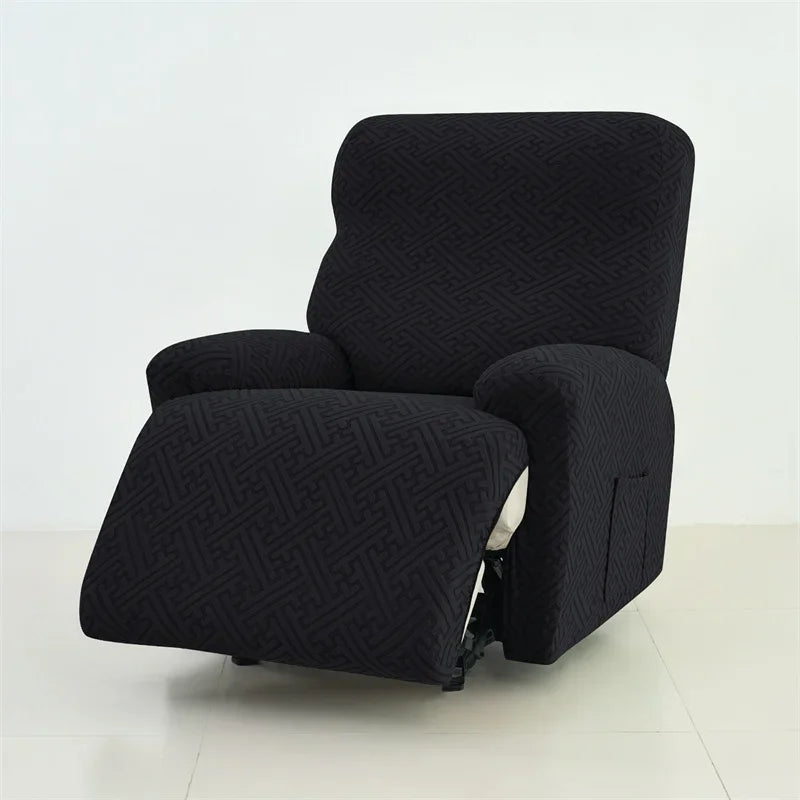 housse protection fauteuil inclinable vert motif géométrique moderne adhésif set pièces