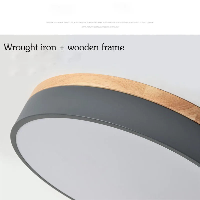 plafonnier led moderne gris bois rose jaune noir blanc minimaliste 27w 3sources