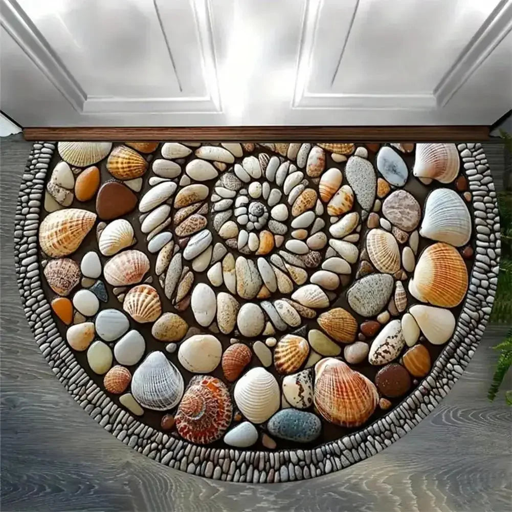tapis d'entrée multicolore mosaïque antidérapant motif géométrique moderne classique