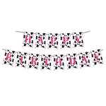 assiettes jetables vache rose anniversaire coeurs happy birthday serviettes fourchettes gobelets guirlande thème vache