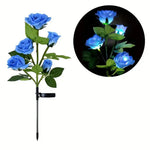 décoration extérieure solaire led rose moderne bouquet lumineux fête saint valentin festive