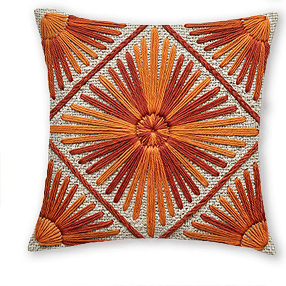 taies d'oreiller géométriques orange gris moderne zip 40x40cm 45x45cm 50x50cm 60x60cm