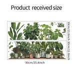 sticker mural plantes pots feuilles diverses moderne minimalisteintérieur décoration vert marron beige blanc