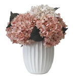 Décoration intérieure bouquet hortensia artificiels soie rose blanc vert classique mariage anniversaire chambre