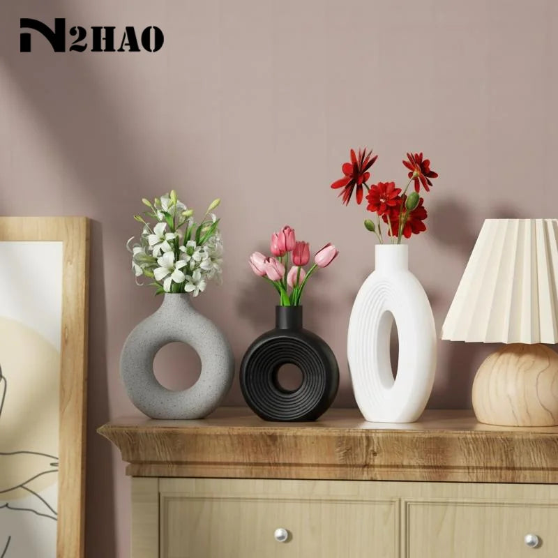 vase silicone rose pâle blanc noir gris moderne minimalisteOpaque adhésif arrangement floral