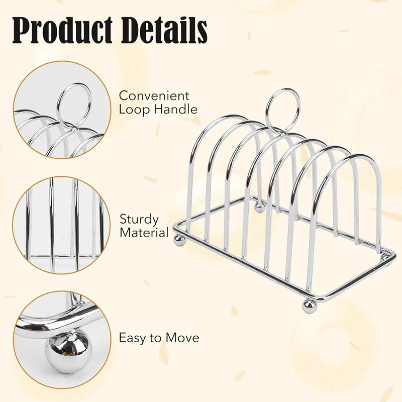 organisateur tranches pain argenté réfrigérateur toast holder slicer rangement rétro utilitaire pieds billes