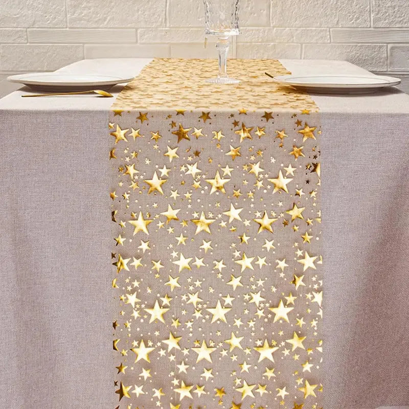nappe décorative or étoiles transparente mariage festif moderne élégante occasion événement festive