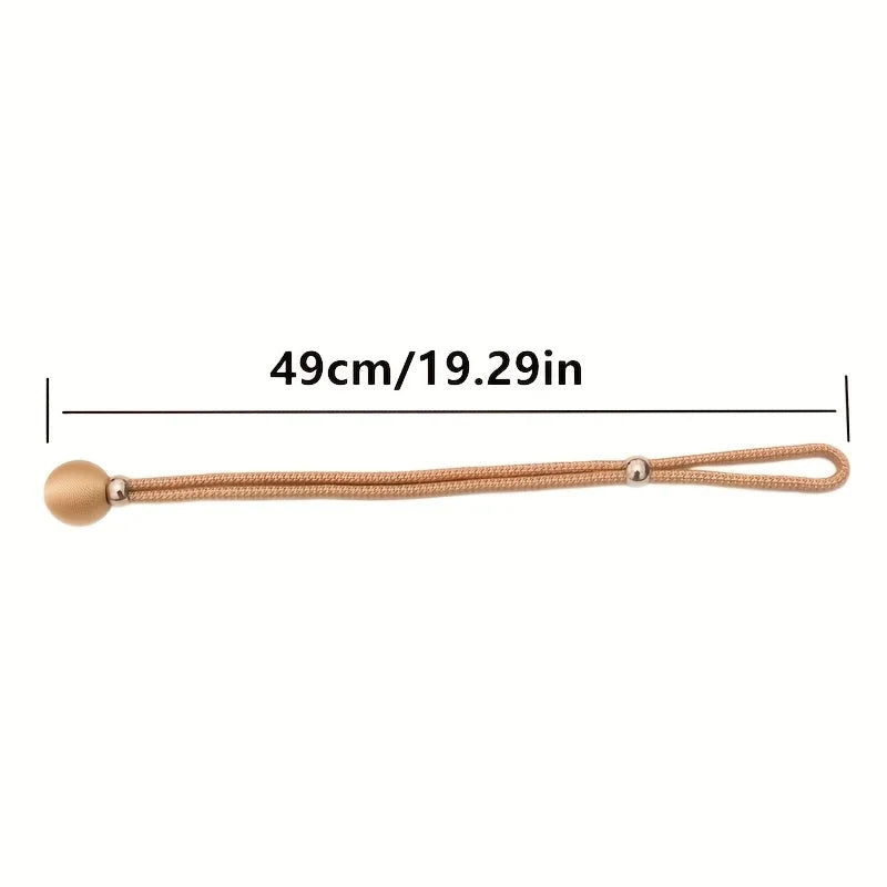 accessoires rideau tissu polyester cordon tressé couleur beige doré moderne fixations billes dorées