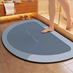 tapis bain moderne gris beige bleu 40x60cm imperméable antidérapant sans motif