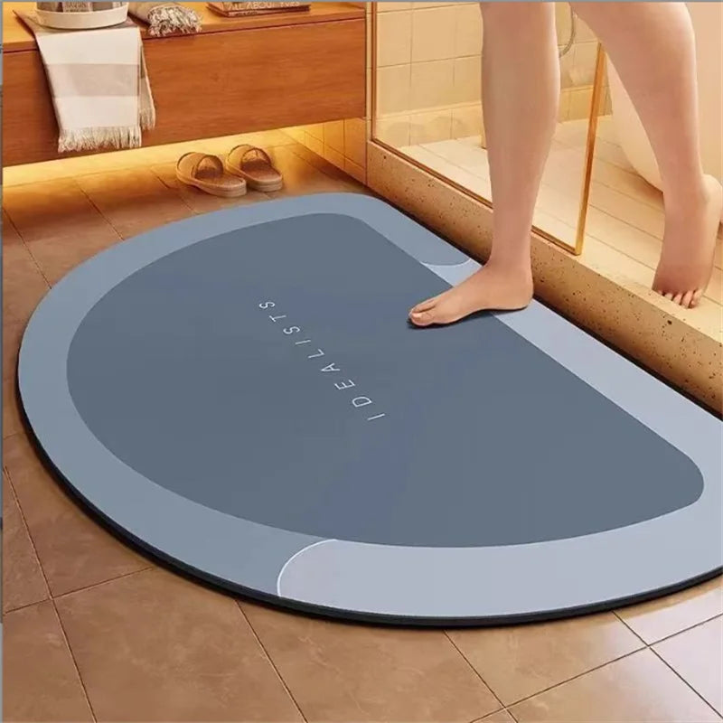 tapis bain moderne gris beige bleu 40x60cm imperméable antidérapant sans motif