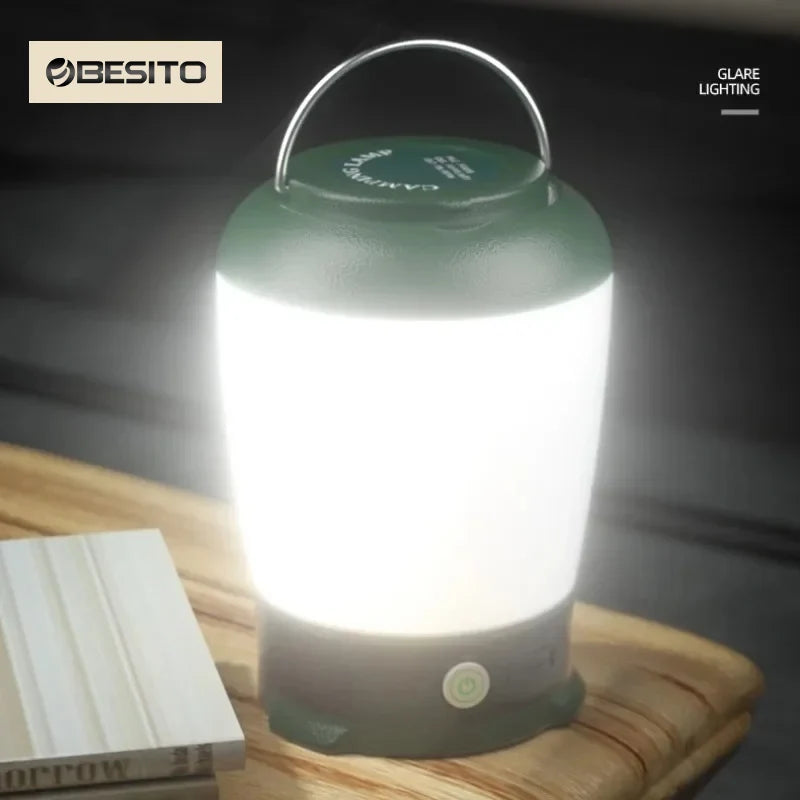 lampe camping rechargeable led vert blanc moderne pratique
