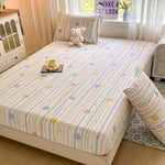 draps lit rayés housse élastique coton polyester halloween coeurs boules moderne enfantin double blanc