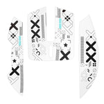 souris jeu cuir antidérapant graphique blanc moderne adhésif feuillets antidérapants cable usb bluetooth