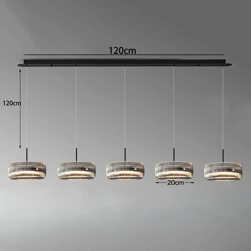 suspension lumineuse moderne transparente reliefs câbles suspendus 90 260V flux lumineux 249 2000
