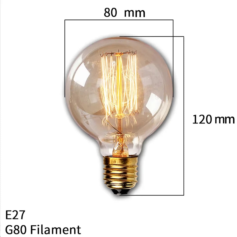 ampoule led filament rétro vintage globe transparent spirale dorée culotte e27 salon
