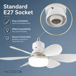 ventilateur lumière blanc moderne télécommande led 52cm 185cm 40w contemporain