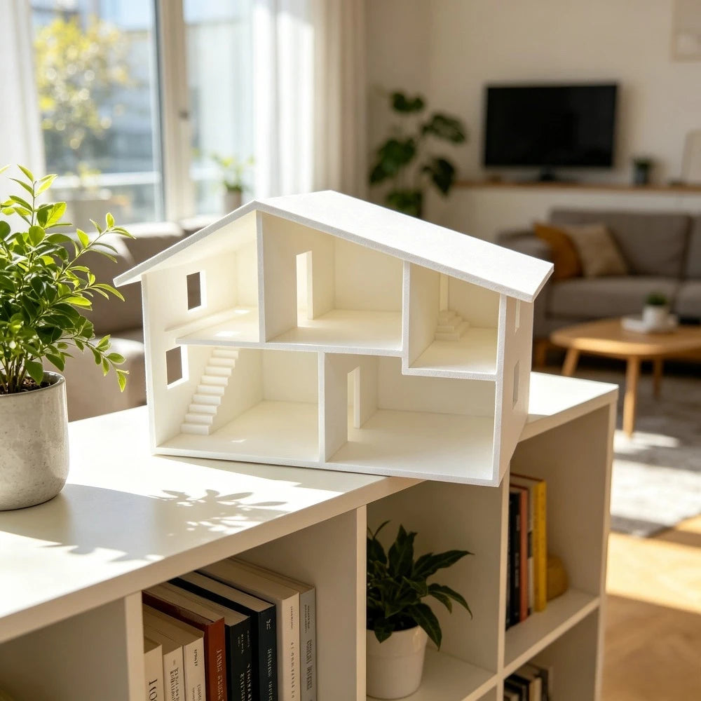 décoration intérieure moderne miniature maison blanche sans électricité