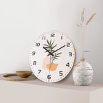 horloge murale bois motif végétal moderne salon chambre coucher quartz silencieux 10 12 14