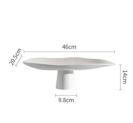 support fruits céramique blanc noir moderne assiette dessert gâteaux collations rangement plateau lisse