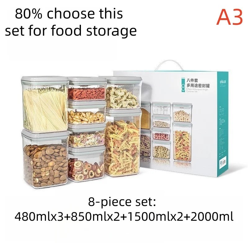 boîtes rangement transparentes hermétiques sans BPA alimentaires sèche noix moderne minimaliste washables