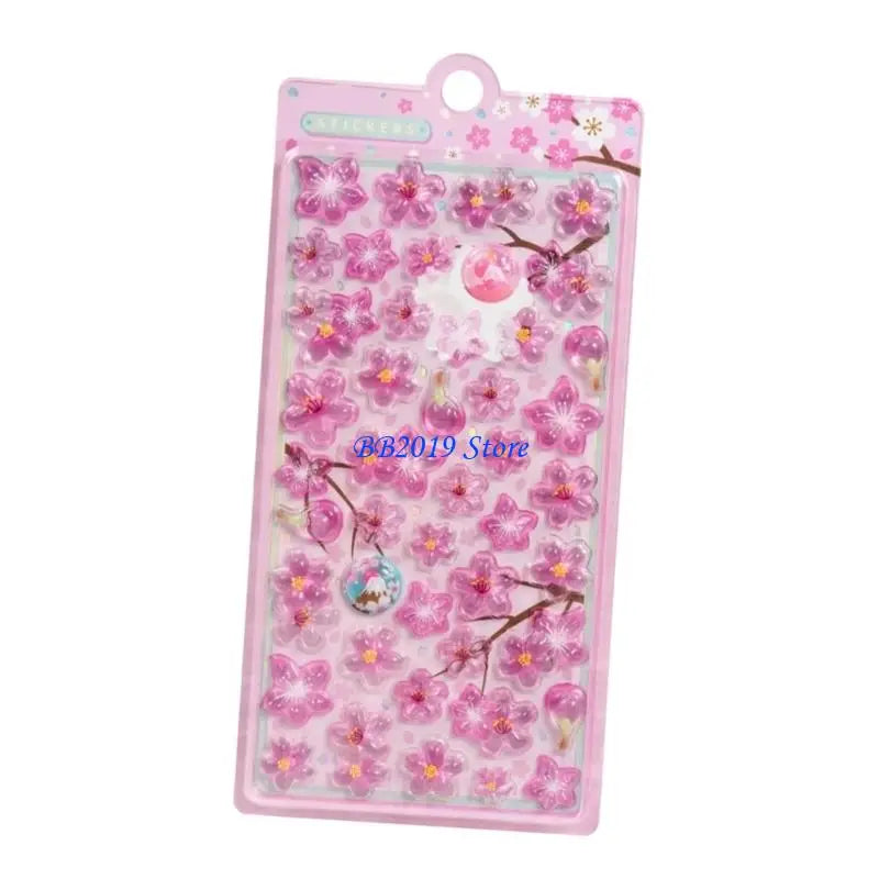 sticker fleurs cerisier rose blanc doré adhésif décoratif floral opaque