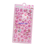 sticker fleurs cerisier rose blanc doré adhésif décoratif floral opaque