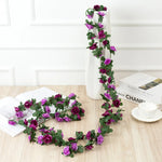 guirlande fleurs artificielles roses couleurs variées décoration extérieure intérieure romantique mariage événements festive