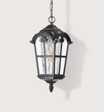 lampe suspendue classique transparente motifs géométriques noir chaîne salon chambrehôtel