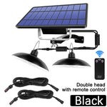 lampe solaire ip65 led étanche télécommande double tête noir moderne clips
