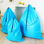 sacs rangement réutiliables polyesters noirs bleus roses modernes cordelettes grandes tailles imperméables