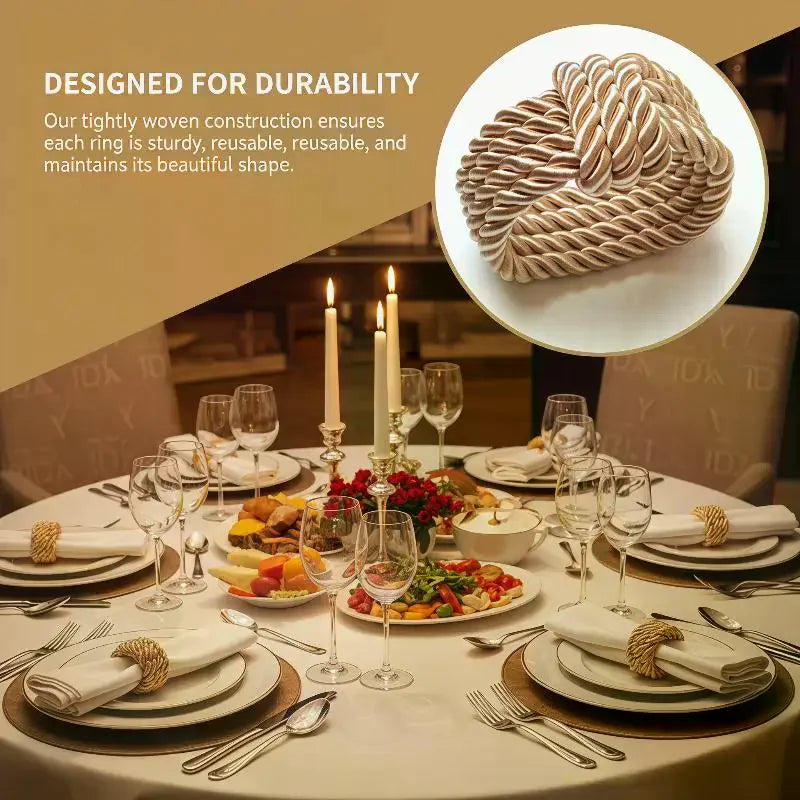 anneau serviette tissé corde beige artisanal adhésif élégant table restaurant mariage decoration noël opacité
