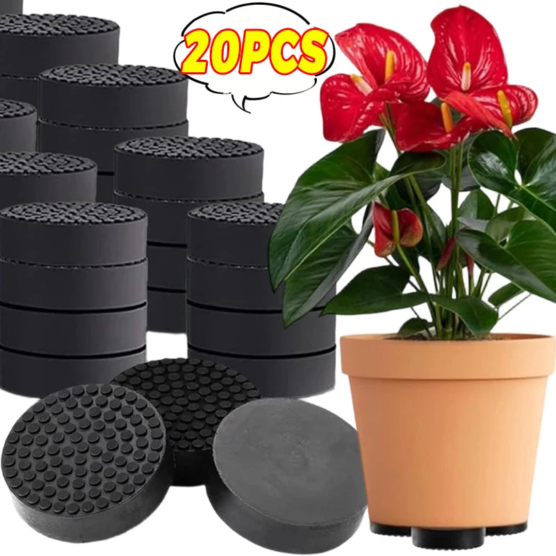 supports pot fleur adhésifs anti dérapants noirs modernes terrasse jardin patio