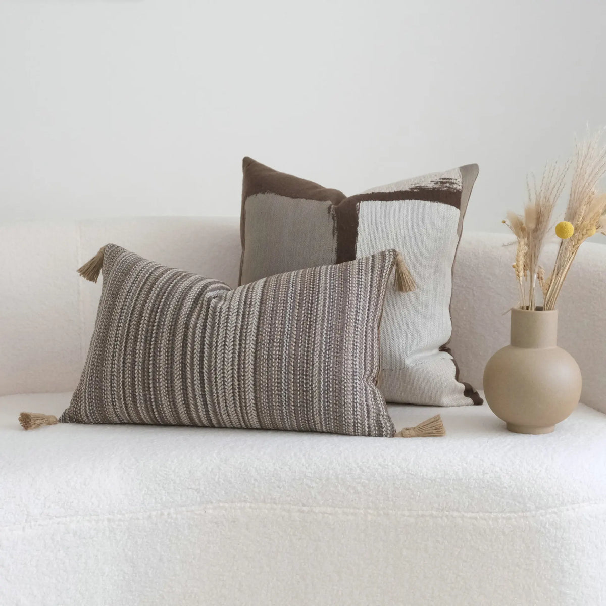 coussins décoratifs patchwork moderne sans rembourrage beige gris blanc lit canapé 45x45cm