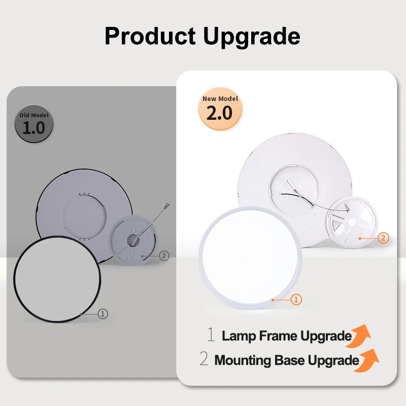 plafonnier led ultrafin moderne blanc noir 24w 28w 38w(touches)