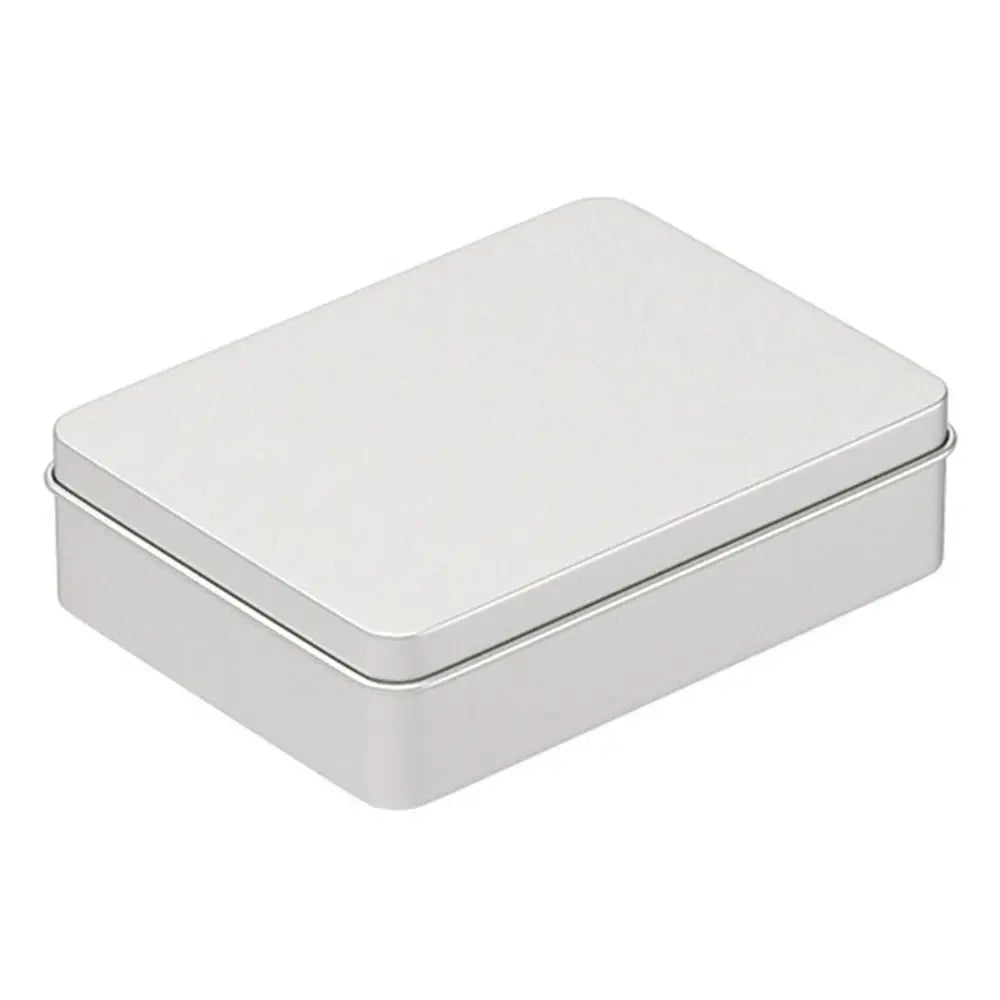 boîte rangement métal argenté moderne boîte cosmétique storage box respectueux environnement 95x70x25mm