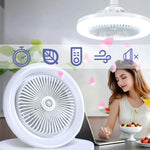 ventilateur lampe led moderne blanc grille télécommande flux lumineux certification ul rohs